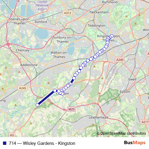 714 bus Line Map