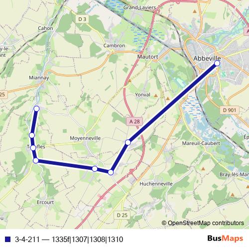 3-4-211 bus Line Map