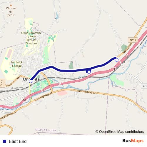 East End bus Line Map
