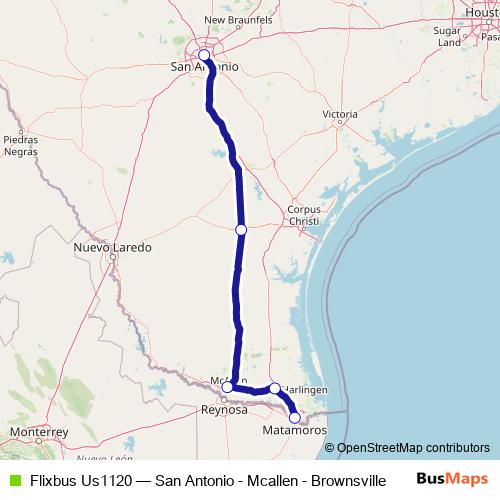 Flixbus Us1120 bus Line Map