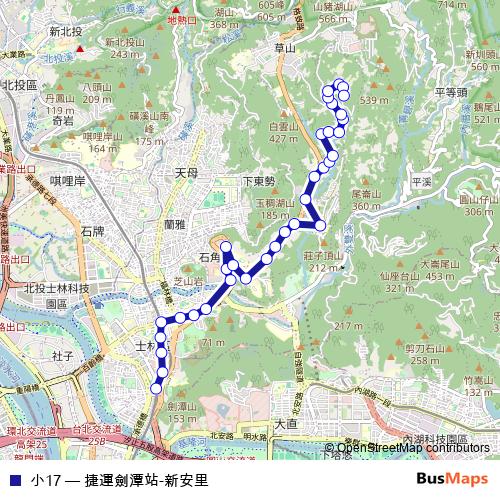 小17 bus Line Map
