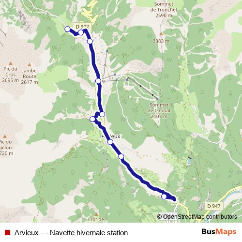 Arvieux bus Line Map