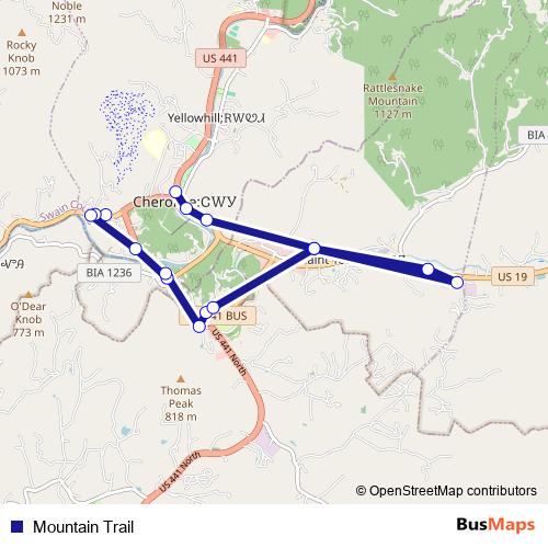 Mountain Trail bus Line Map