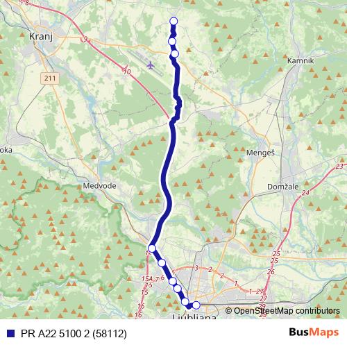 PR A22 5100 2 (58112) bus Line Map