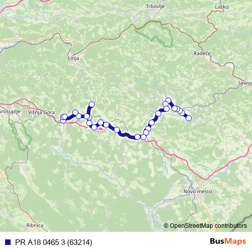 PR A18 0465 3 (63214) bus Line Map