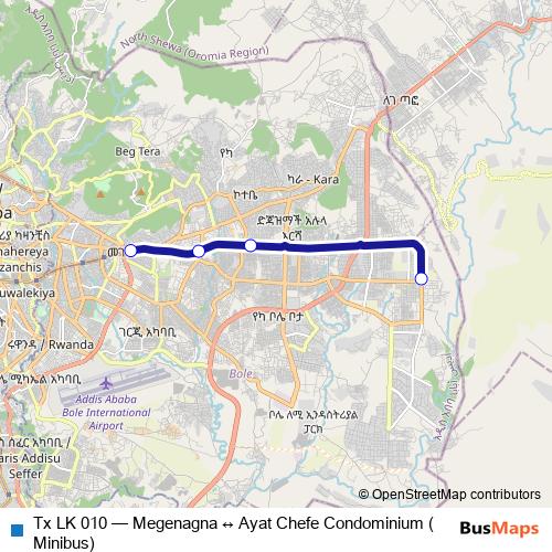 Tx LK 010 bus Line Map