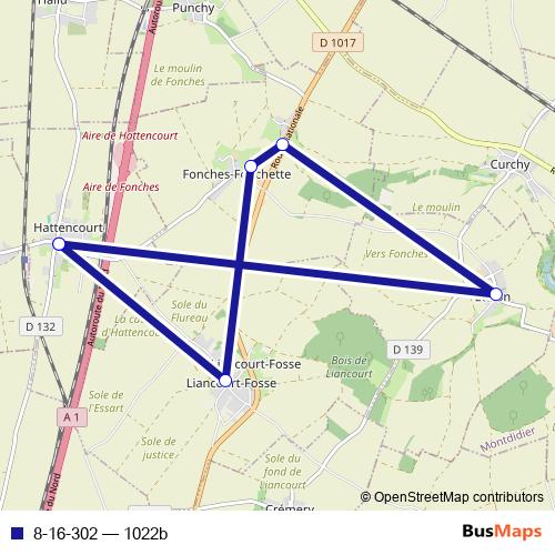 8-16-302 bus Line Map