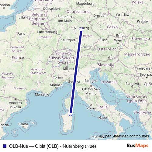 OLB-Nue air Line Map
