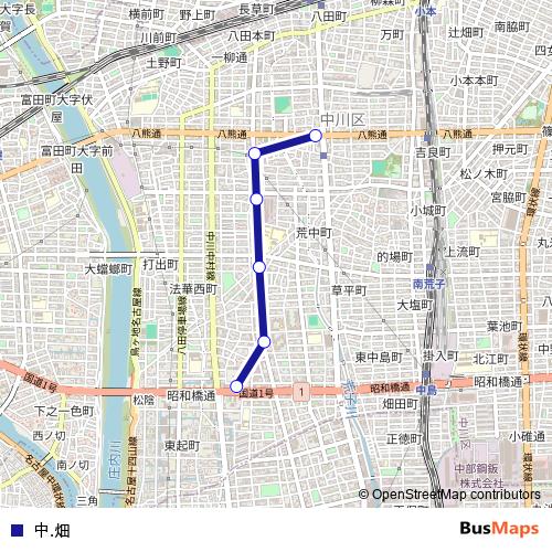 中.畑 bus Line Map