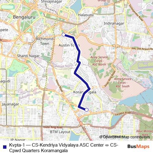 Kvpta-1 bus Line Map