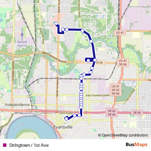 Stringtown / 1st Ave bus Line Map