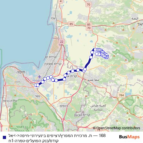 168 bus Line Map