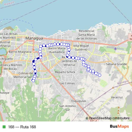 168 bus Line Map