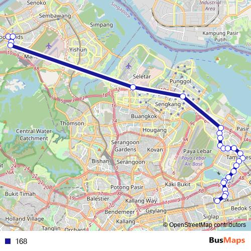 168 bus Line Map