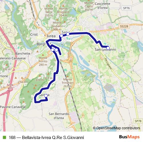 168 bus Line Map