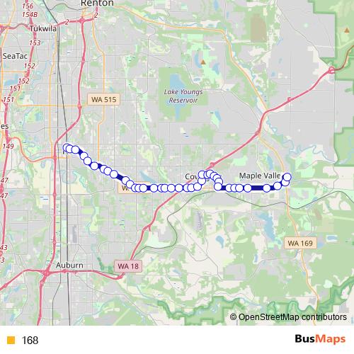 168 bus Line Map
