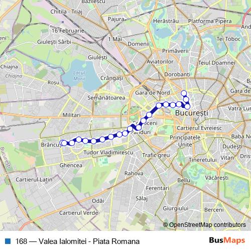 168 bus Line Map