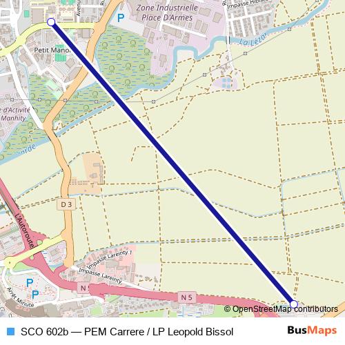 SCO 602b bus Line Map