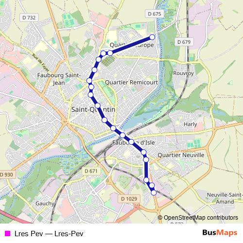 Lres Pev bus Line Map