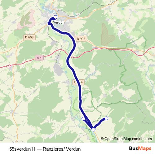 55sverdun11 bus Line Map