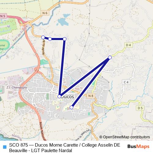 SCO 875 bus Line Map