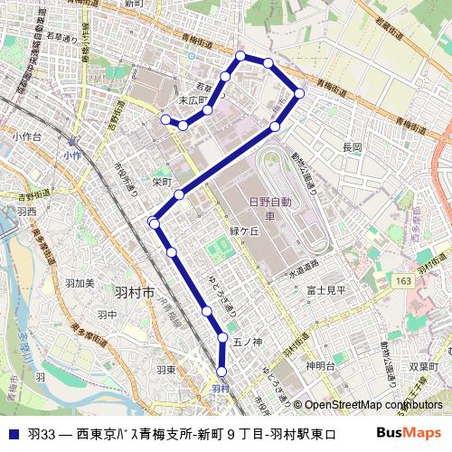 羽33 bus Line Map
