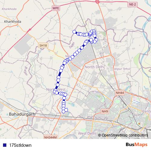 175stldown bus Line Map
