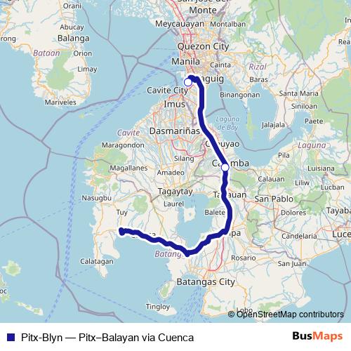 Pitx-Blyn bus Line Map
