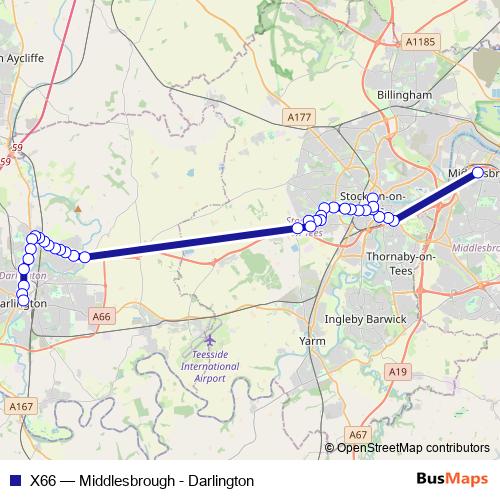X66 bus Line Map