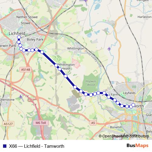 X66 bus Line Map