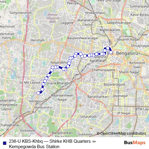 238-U KBS-Khbq bus Line Map
