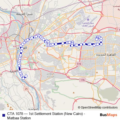 CTA 1078 bus Line Map