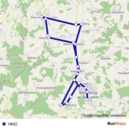 Vlk62 bus Line Map