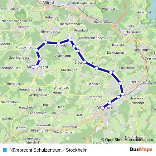 Nümbrecht Schulzentrum - Stockheim tram Line Map