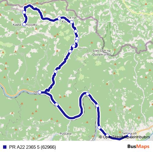 PR A22 2365 5 (62966) bus Line Map