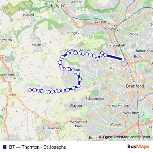 B7 bus Line Map