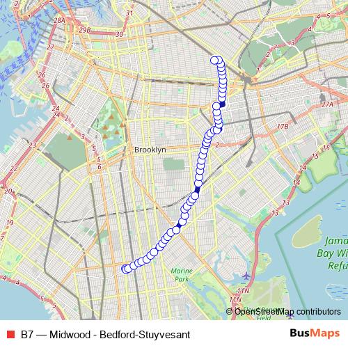 B7 bus Line Map
