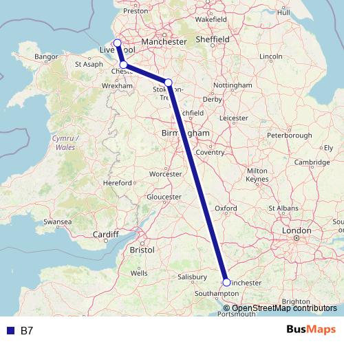 B7 bus Line Map