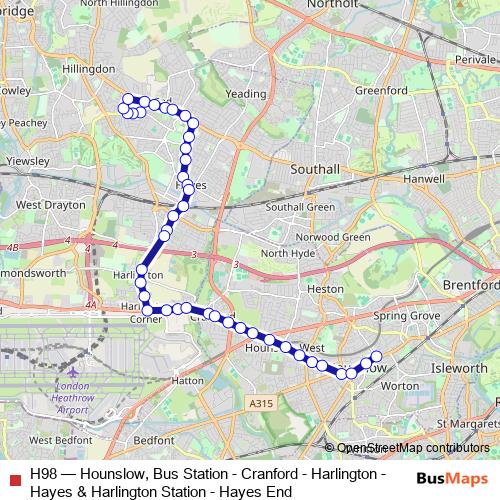 H98 bus Line Map