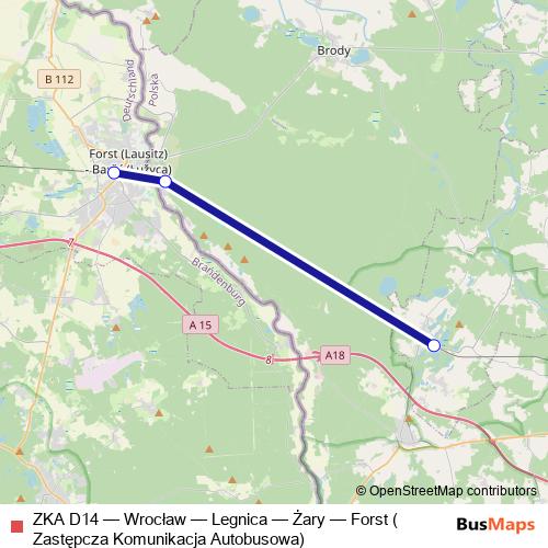 ZKA D14 bus Line Map
