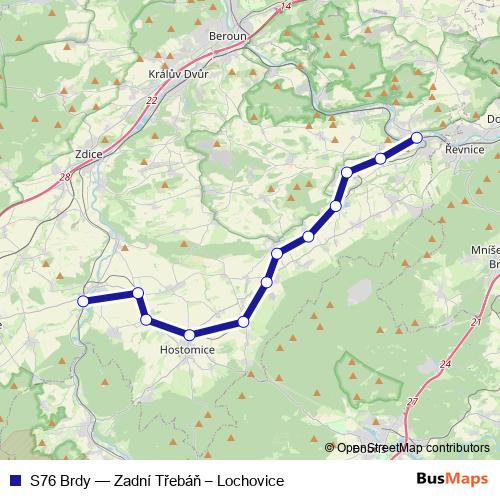 S76 Brdy rail Line Map