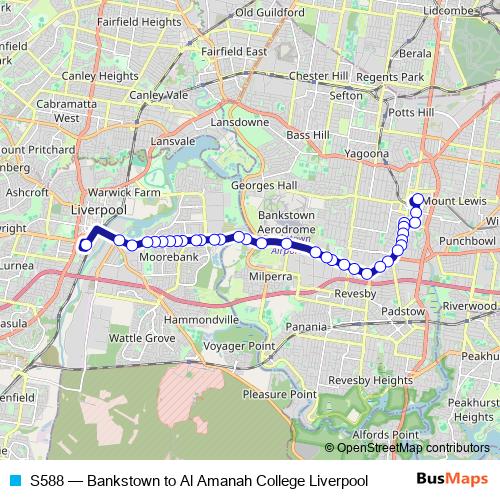 S588 bus Line Map