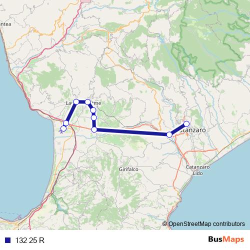132 25 R bus Line Map