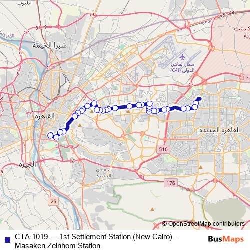 CTA 1019 bus Line Map