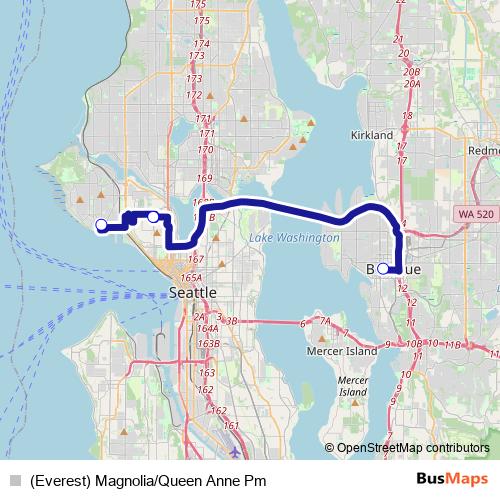 (Everest) Magnolia/Queen Anne Pm bus Line Map