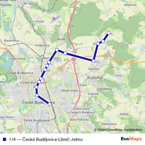 114 bus Line Map