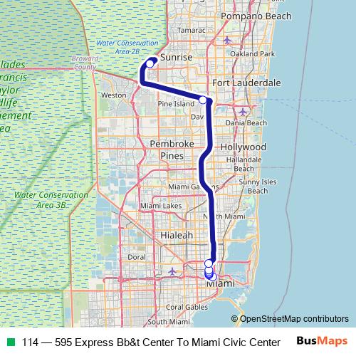 114 bus Line Map
