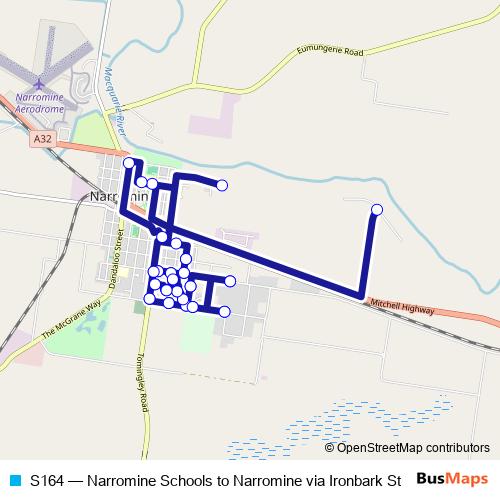 S164 bus Line Map