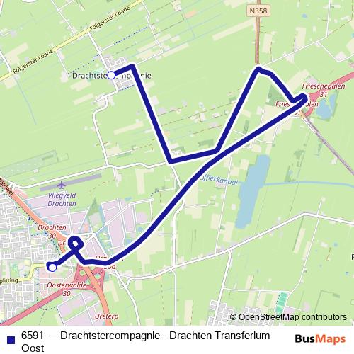 6591 bus Line Map