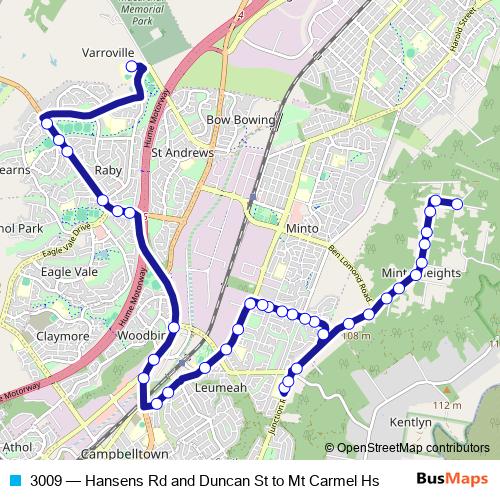 3009 bus Line Map